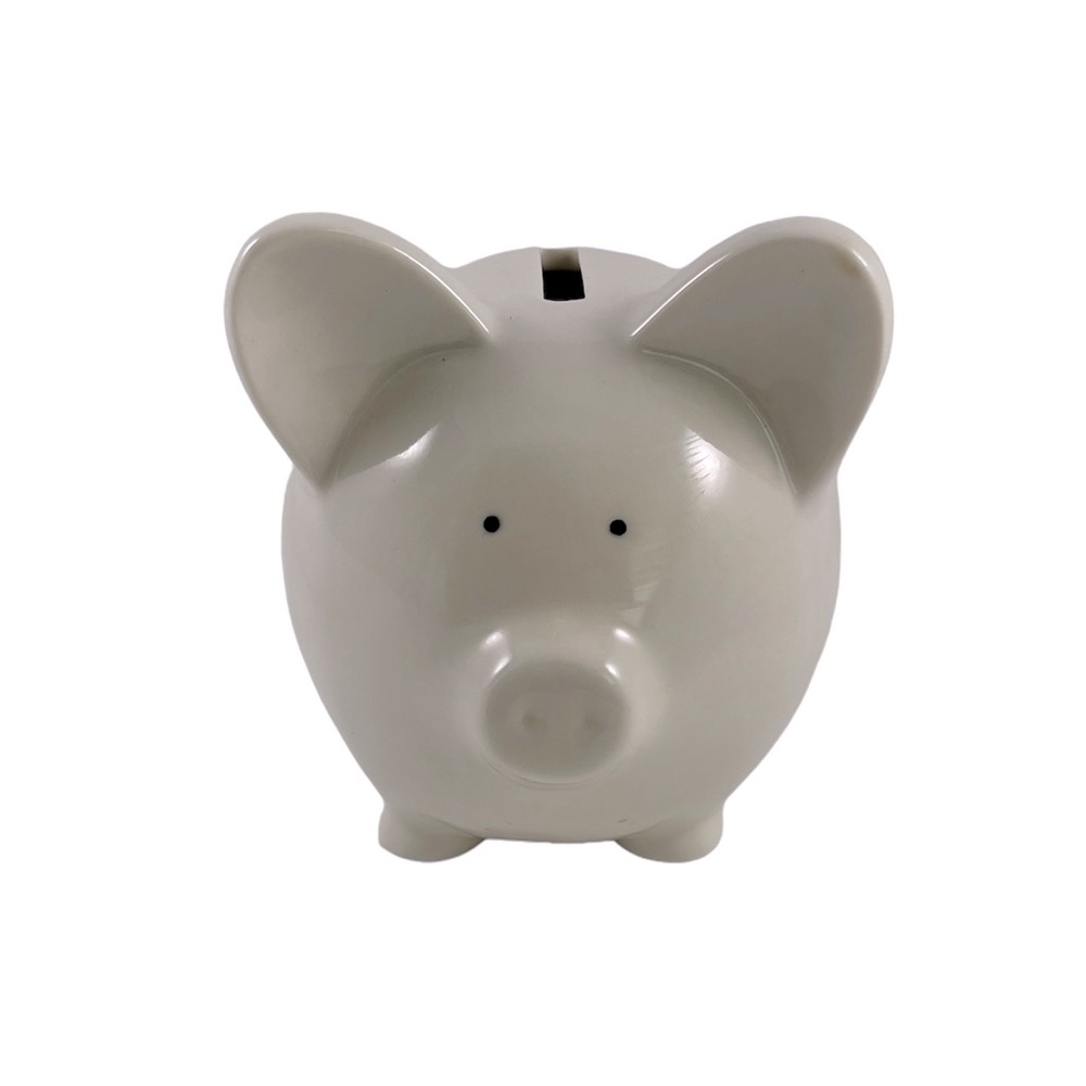 🌟Ceramic Piggy Bank Ivory/White NWOT